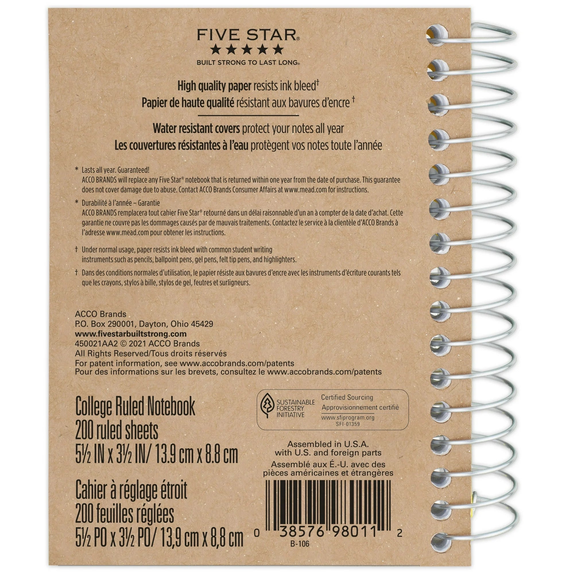 Five Star Fat Lil' Wirebound Notebook Black