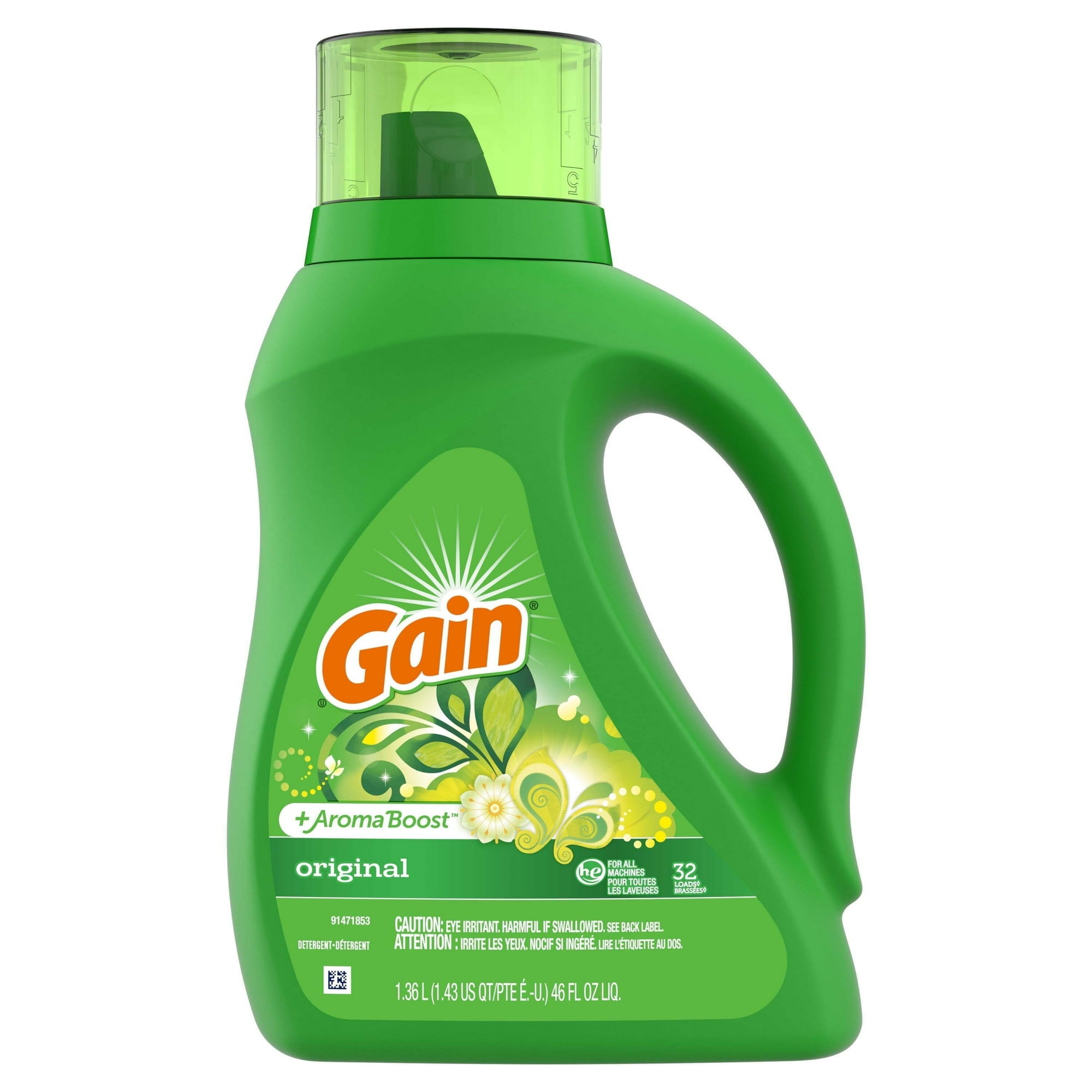 Gain Liquid Laundry Detergent, 32 Loads, 46 fl oz