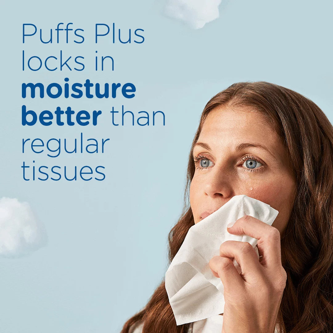 Puffs Plus Lotion Facial Tissues - 4 Mega Cube Boxes