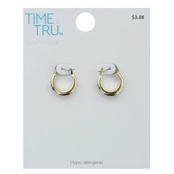 Time and Tru Women’s Gold Tone Chunky Hoop Earrings 