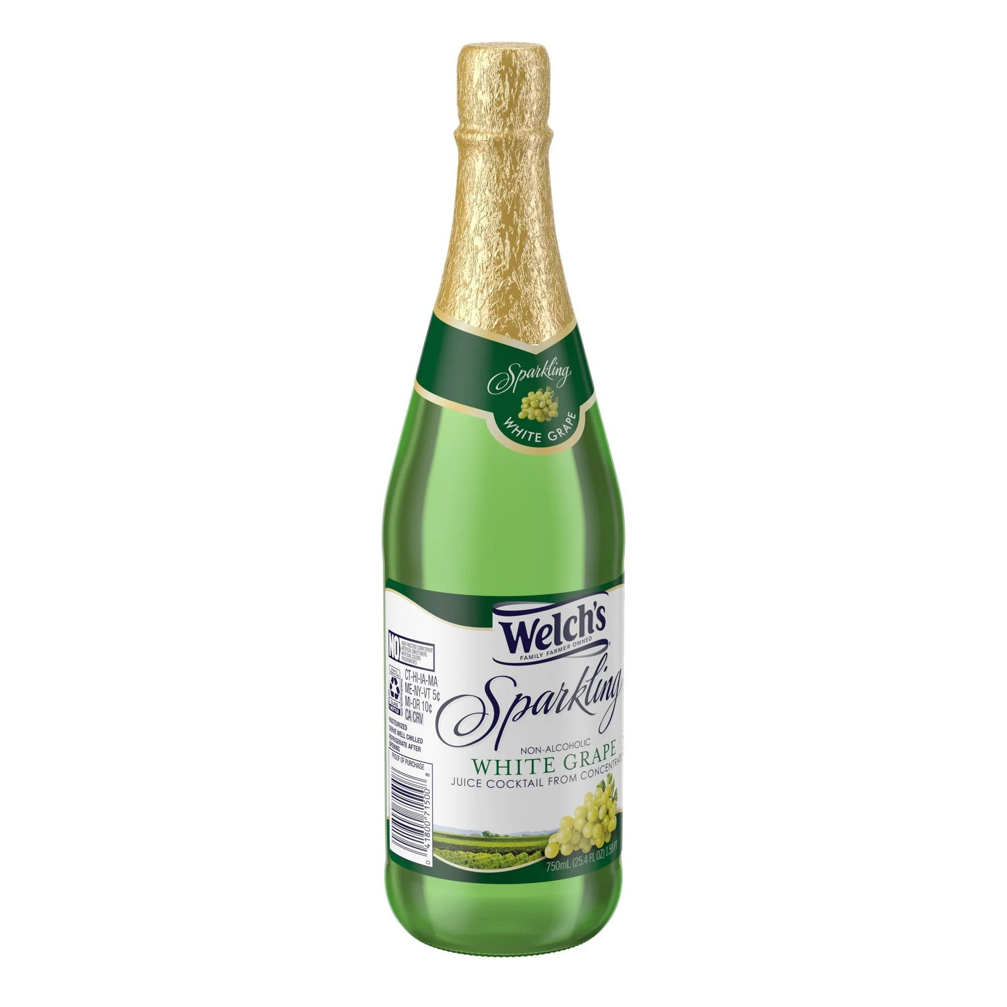 Welch's Non-Alcoholic Sparkling Juice Cocktail, White Grape, 25.4 fl oz Glass Bottle