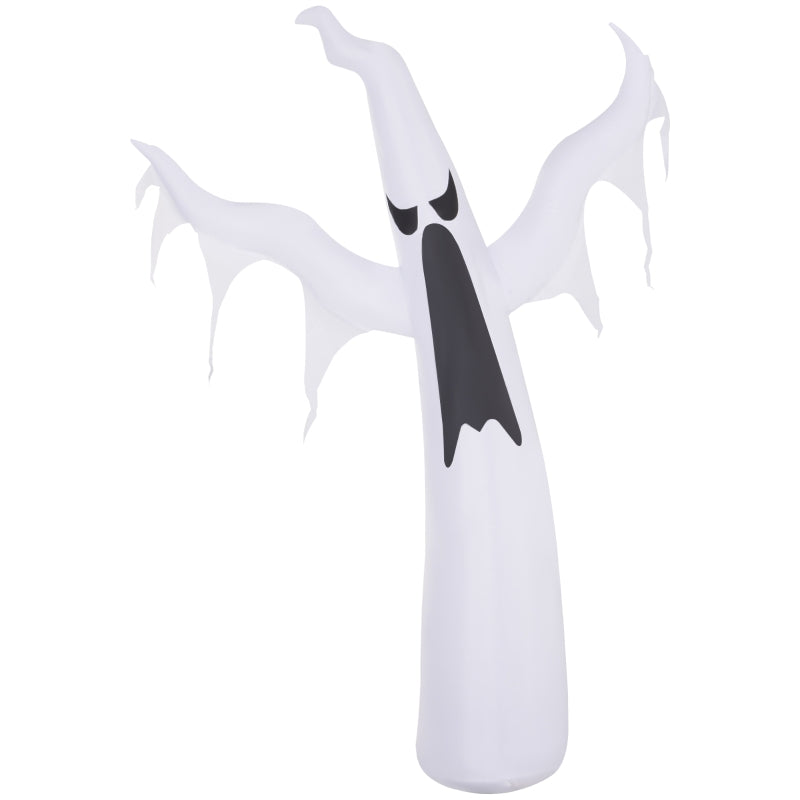 HOMCOM 6' Tall Halloween Inflatables Outdoor Decorations White Ghost, Light Up Blow Up Yard Decor with LED Light and Fan Indoor Outdoor for Garden, Lawn, Party, Holiday