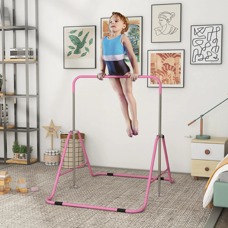 Kids' Adjustable Gymnastics Bar, Pink