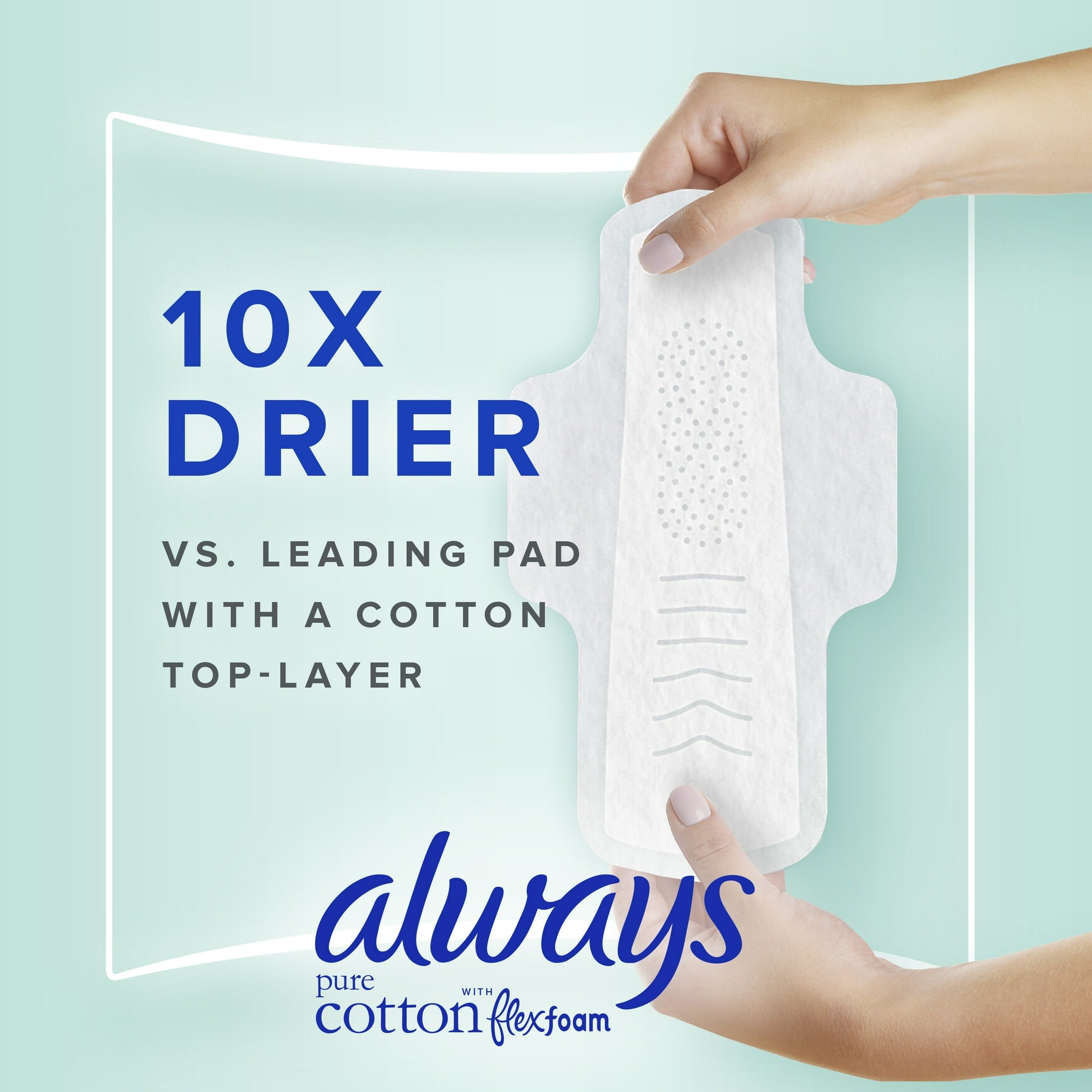 Always Pure Cotton Pads , Size 1 , Regular, 28 count