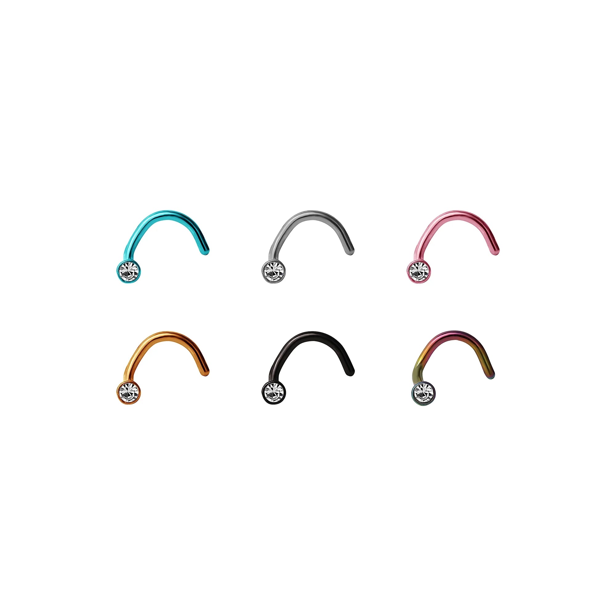 No Boundaries 6-Piece 20G Nose Stud Set for Women 