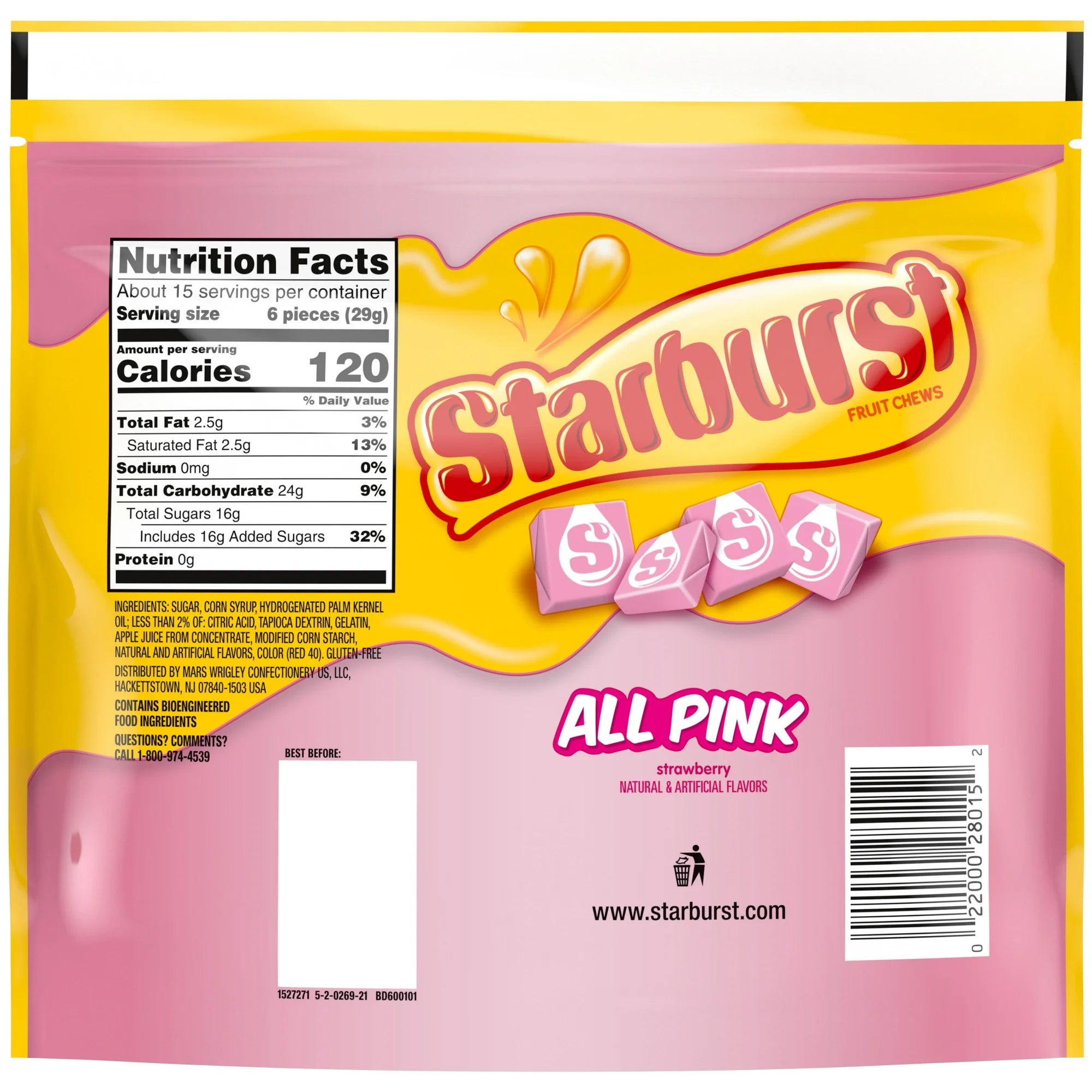 Starburst All Pink Fruit Chewy Candy