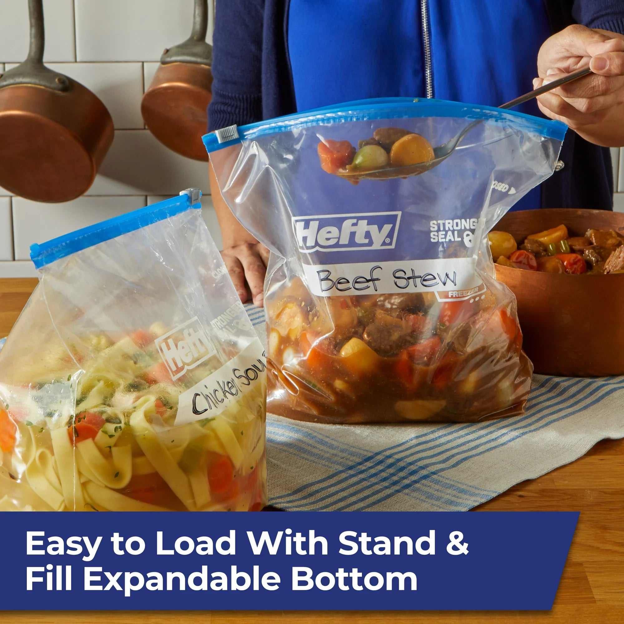 Hefty Slider Freezer Storage Bags, Gallon Size