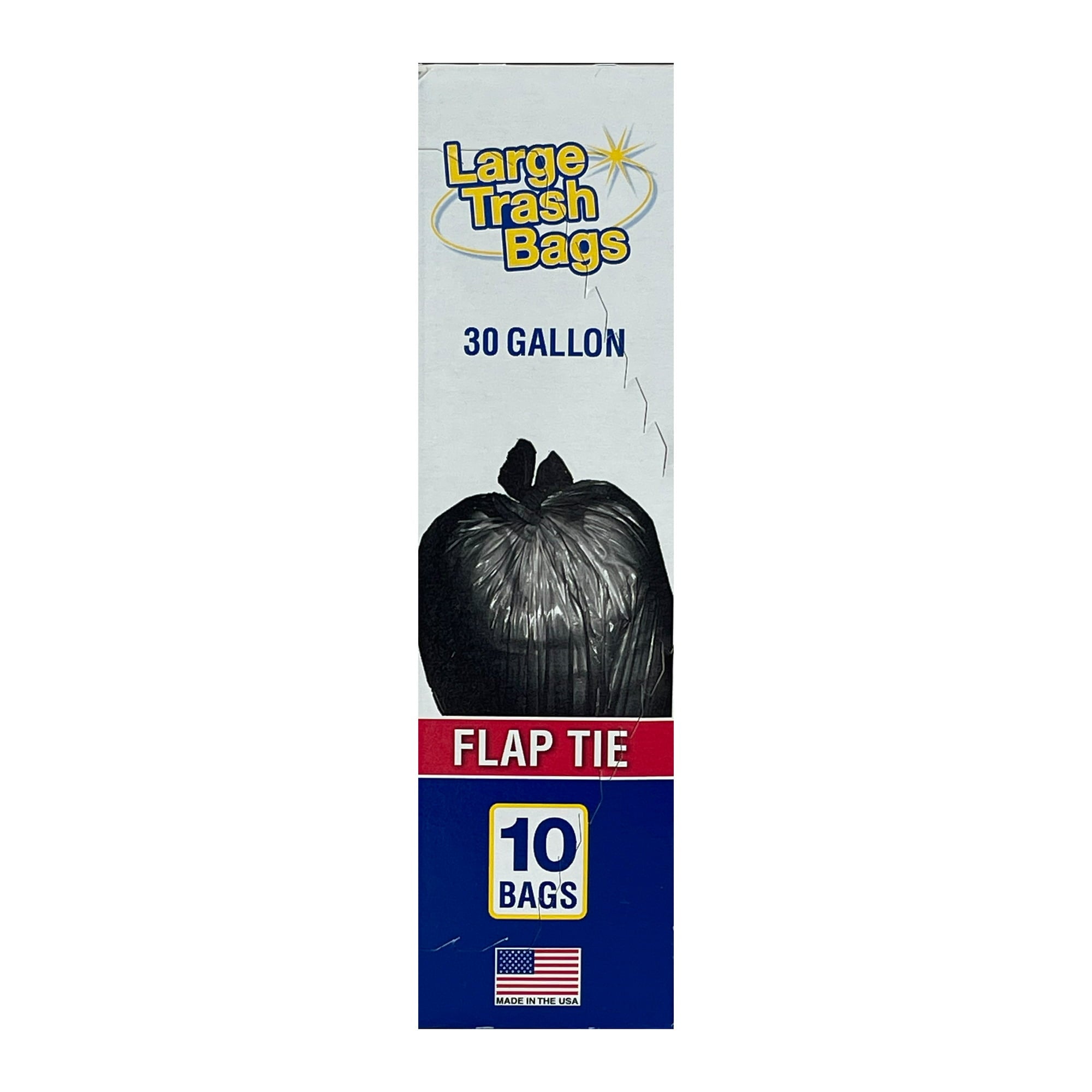 Basic 30 Gallon Flap Tie Trash Bags (10 Pack)