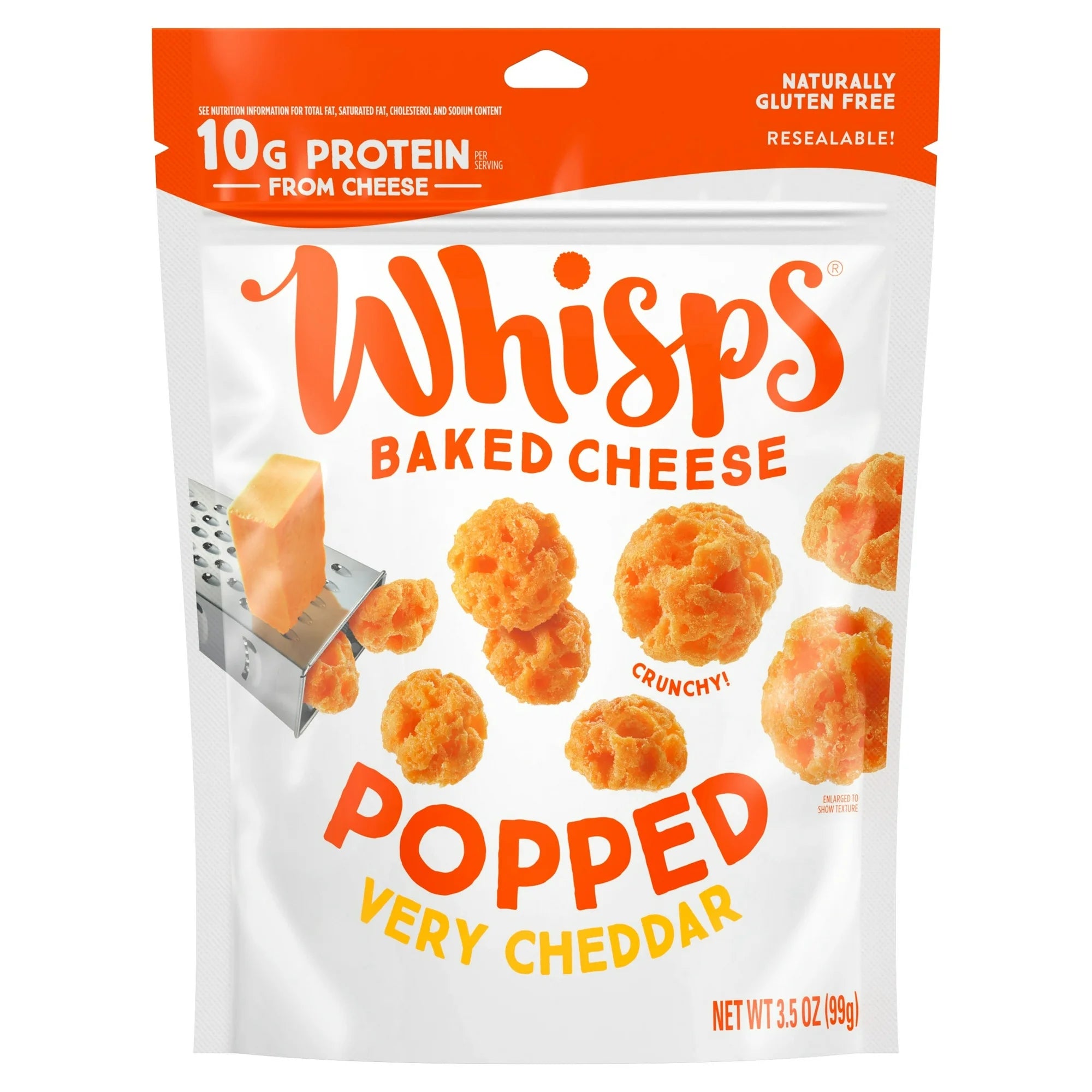 Whisps Popped Cheddar Cheese Snack (10g Protein)