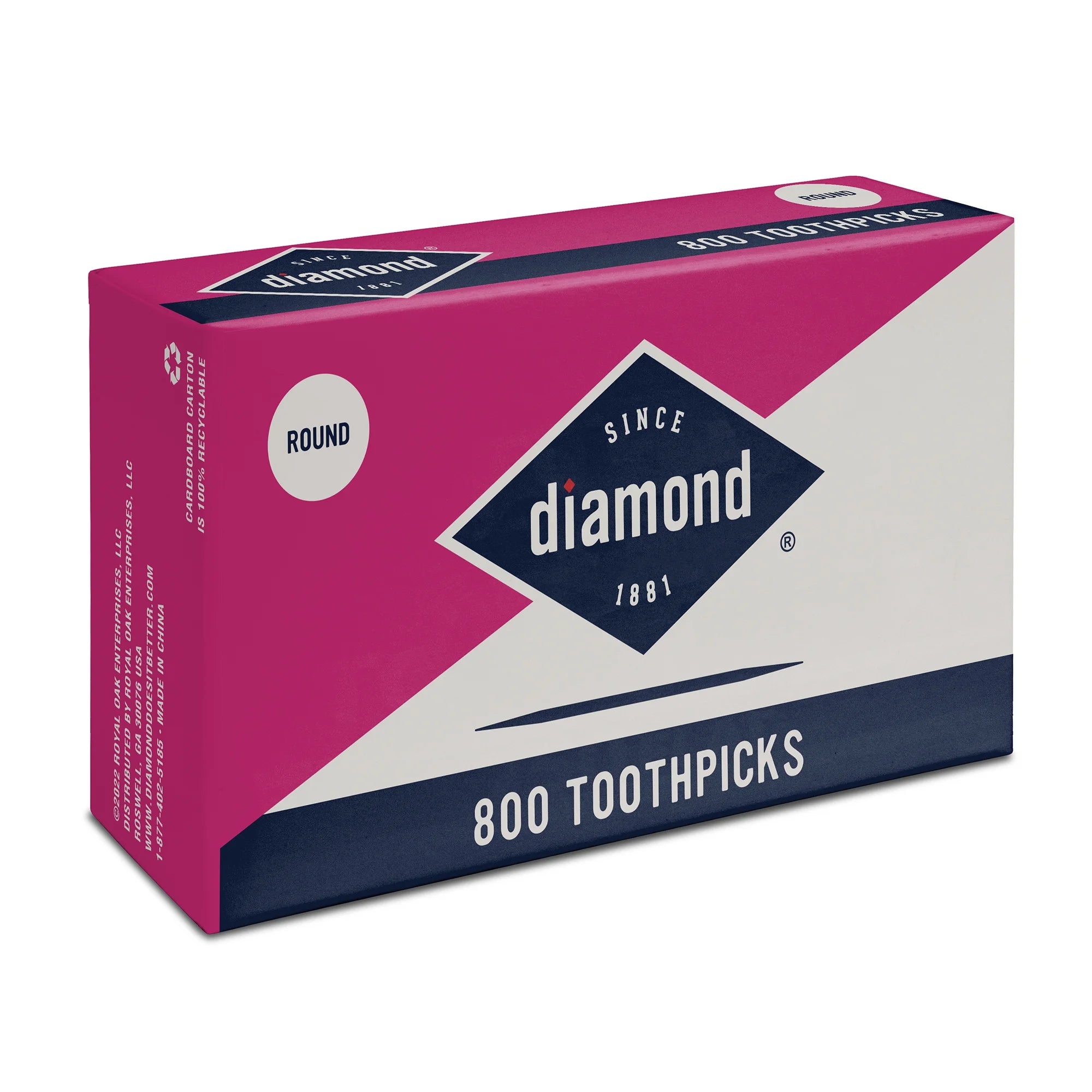 Diamond Classic Round Toothpicks Box, 800 Count 