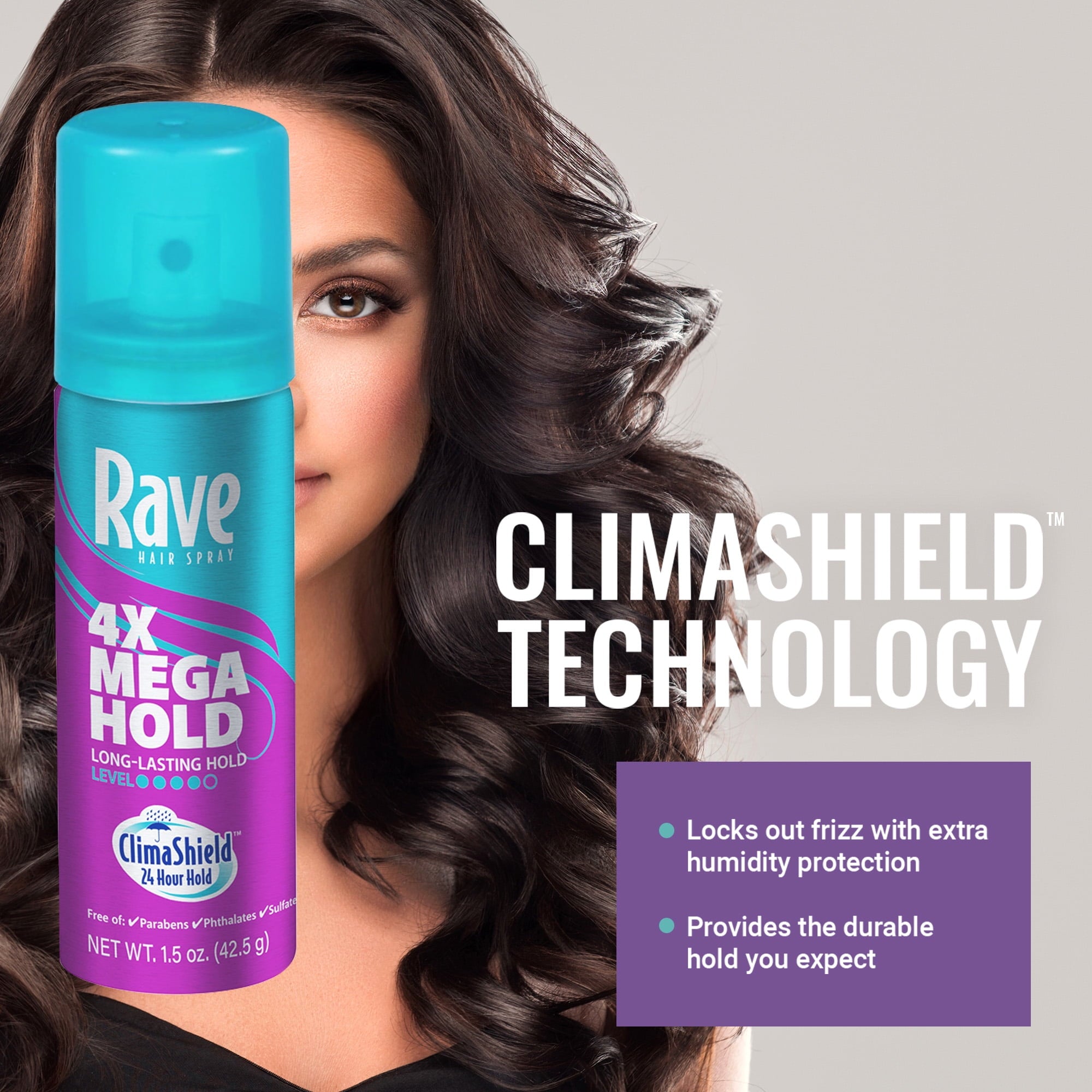 Rave 4X Mega Hold Hairspray Travel-Sized, All-Weather