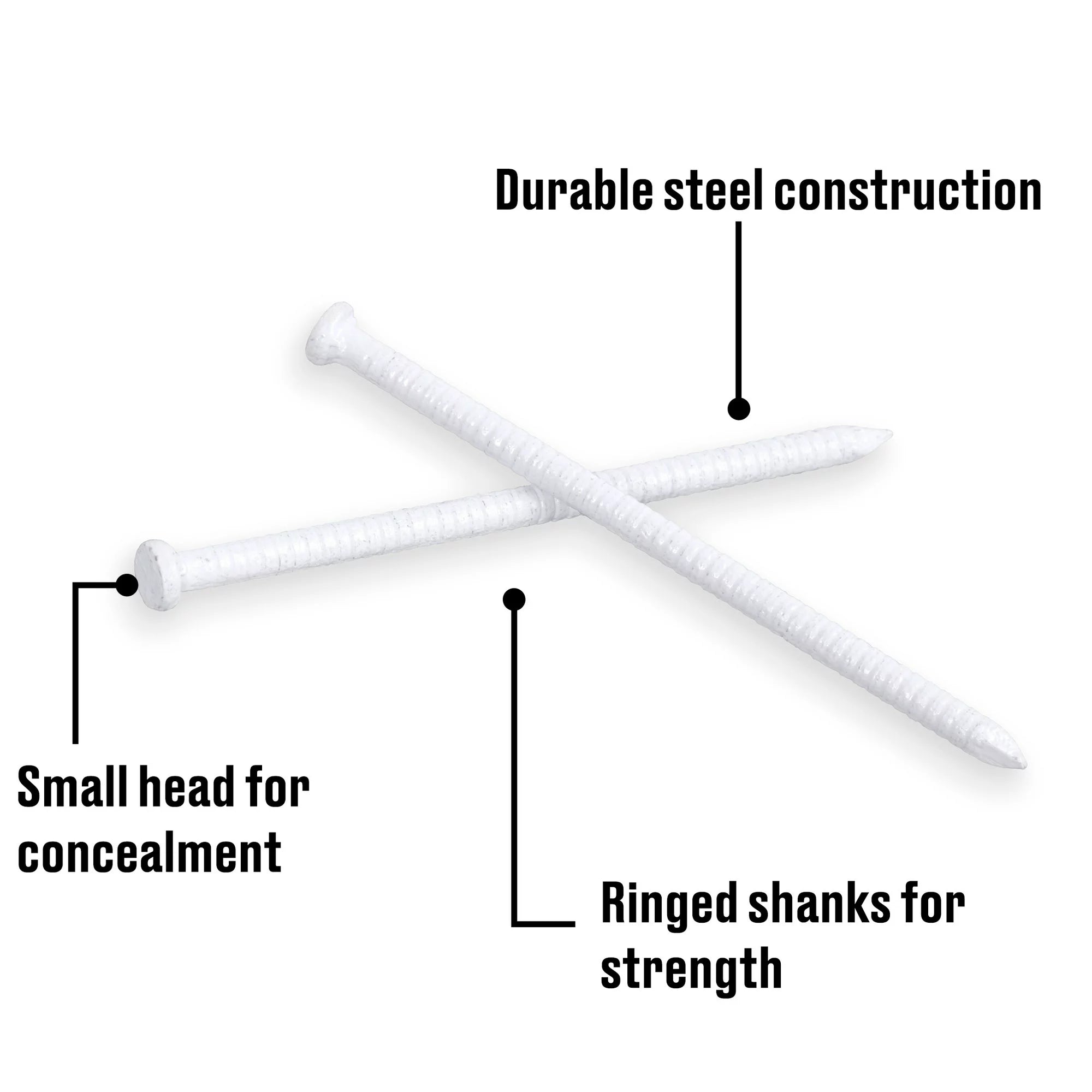 Fas-n-Tite White Panel Nails, Steel