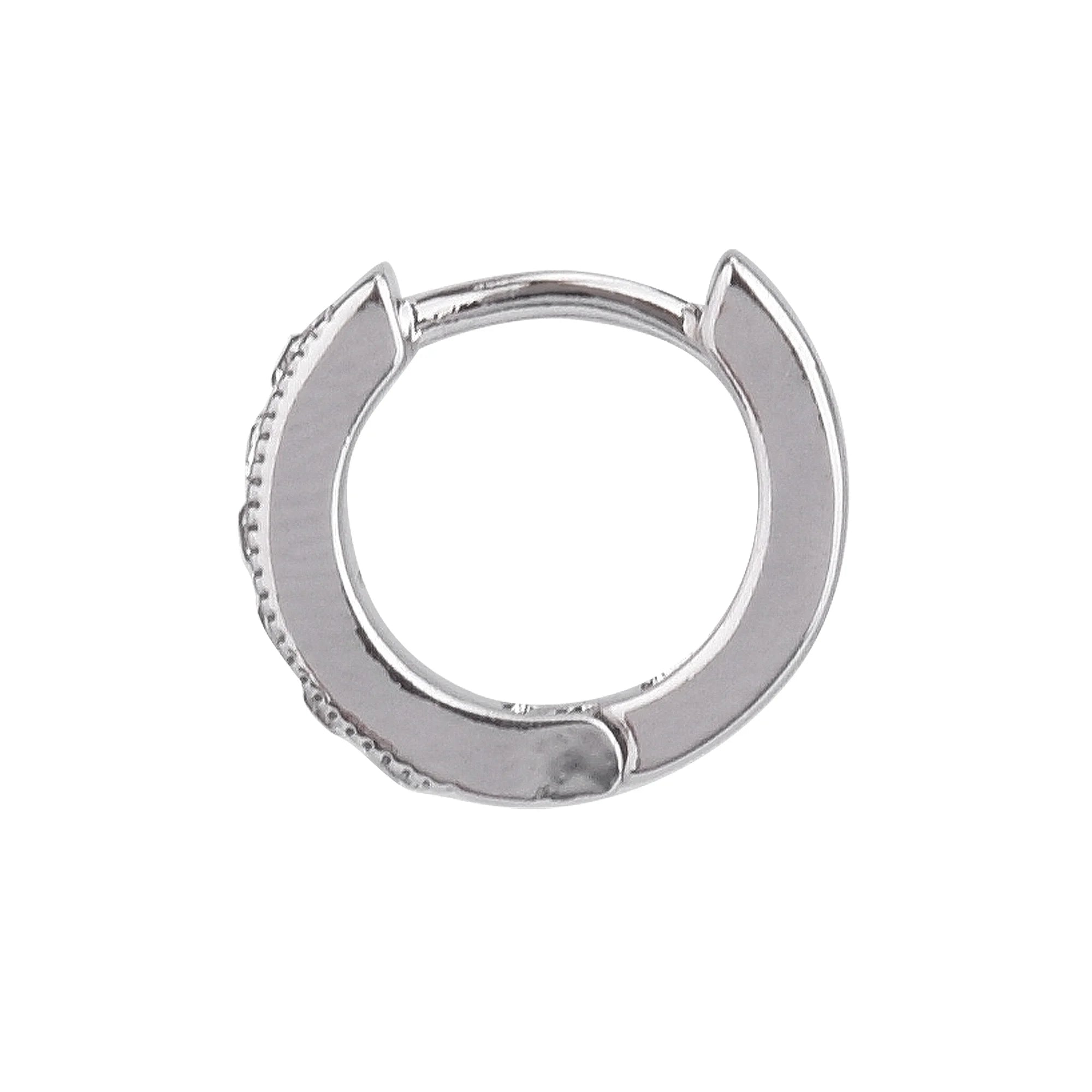 Time and Tru Women's Silver Tone Crystal Huggie Earrings