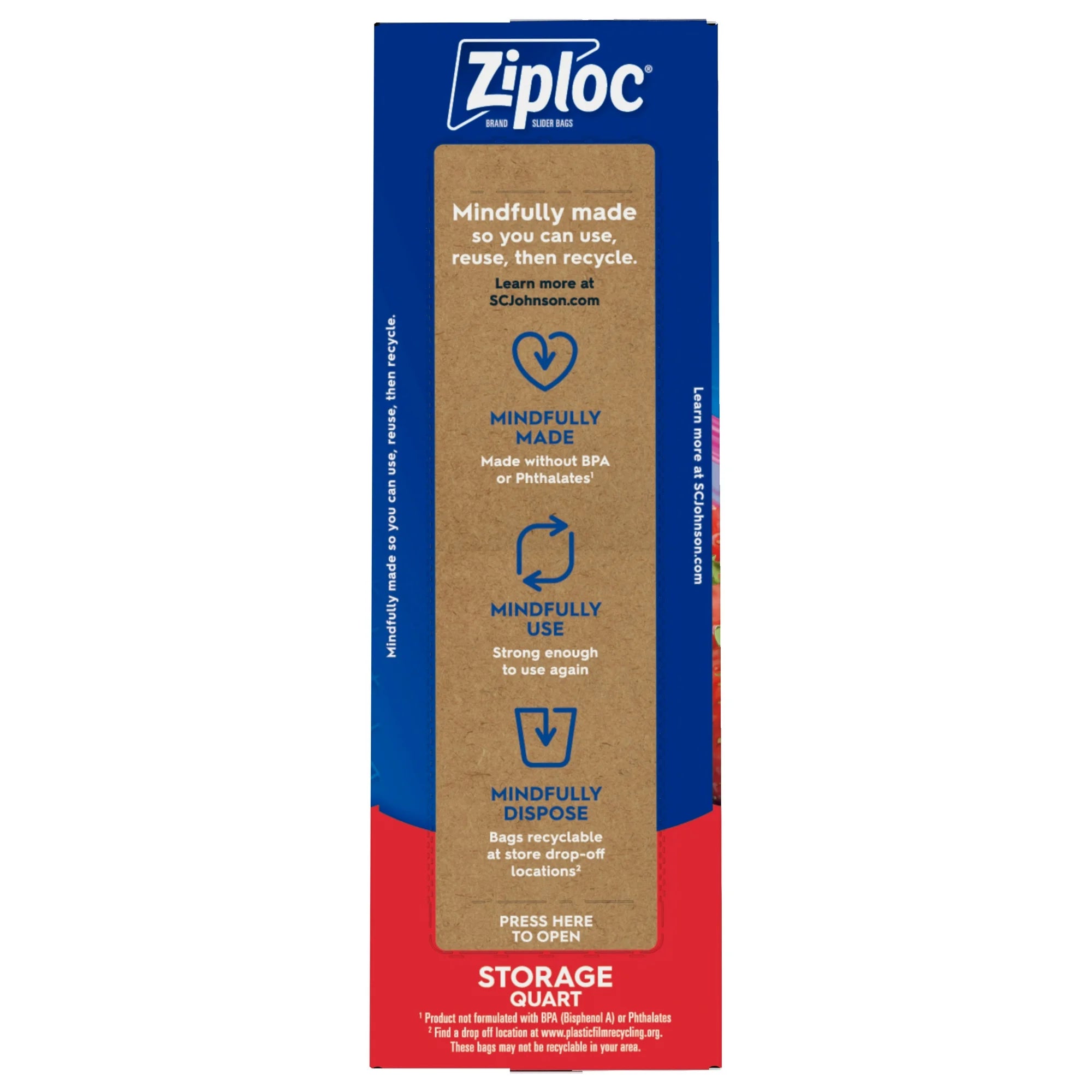 Ziploc® Brand Slider Quart Storage Bags