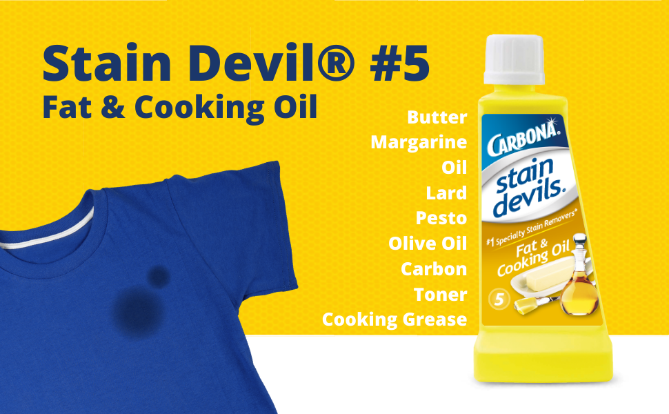 Carbona Stain Devils® #5 - Fat & Cooking Oil Multi-Fabric Cleaner 1.7 Fl Oz,