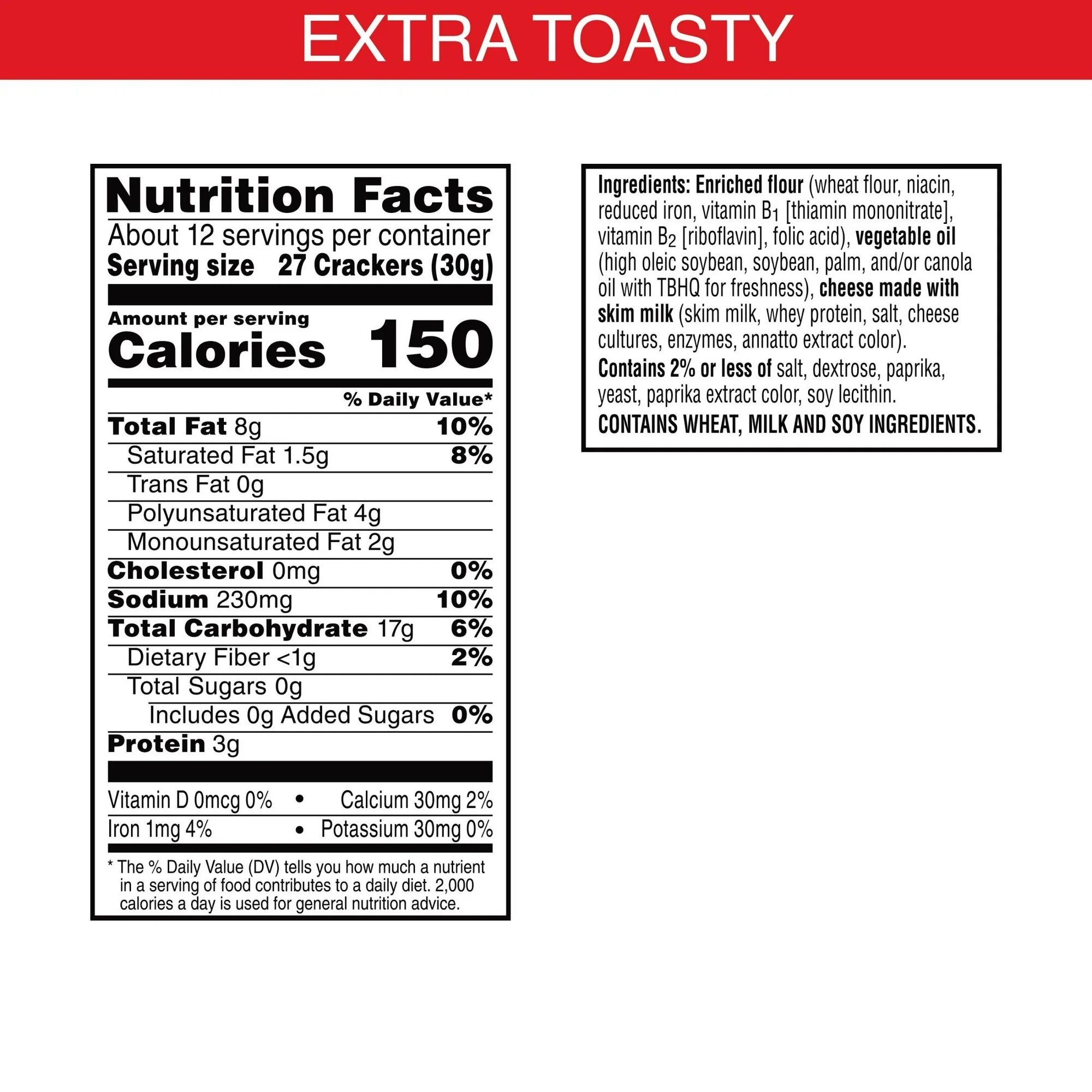 Cheez-It Extra Toasty Cheese Crackers, 12.4 oz