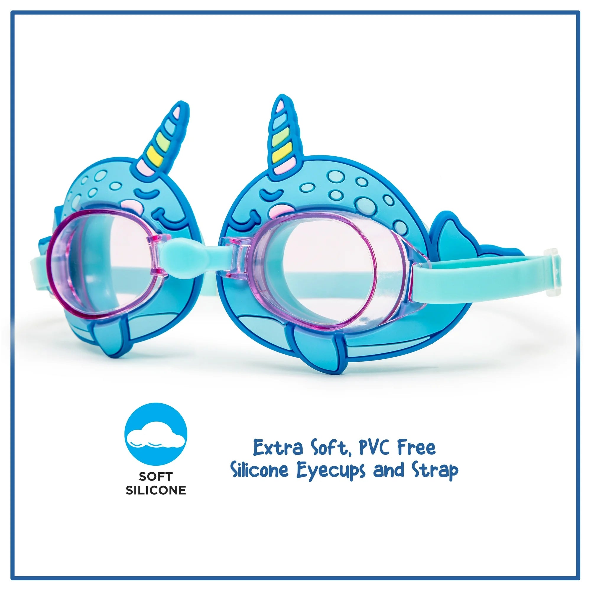 Eye Pop Blue Narwhal Swim Goggle for Children, Unisex