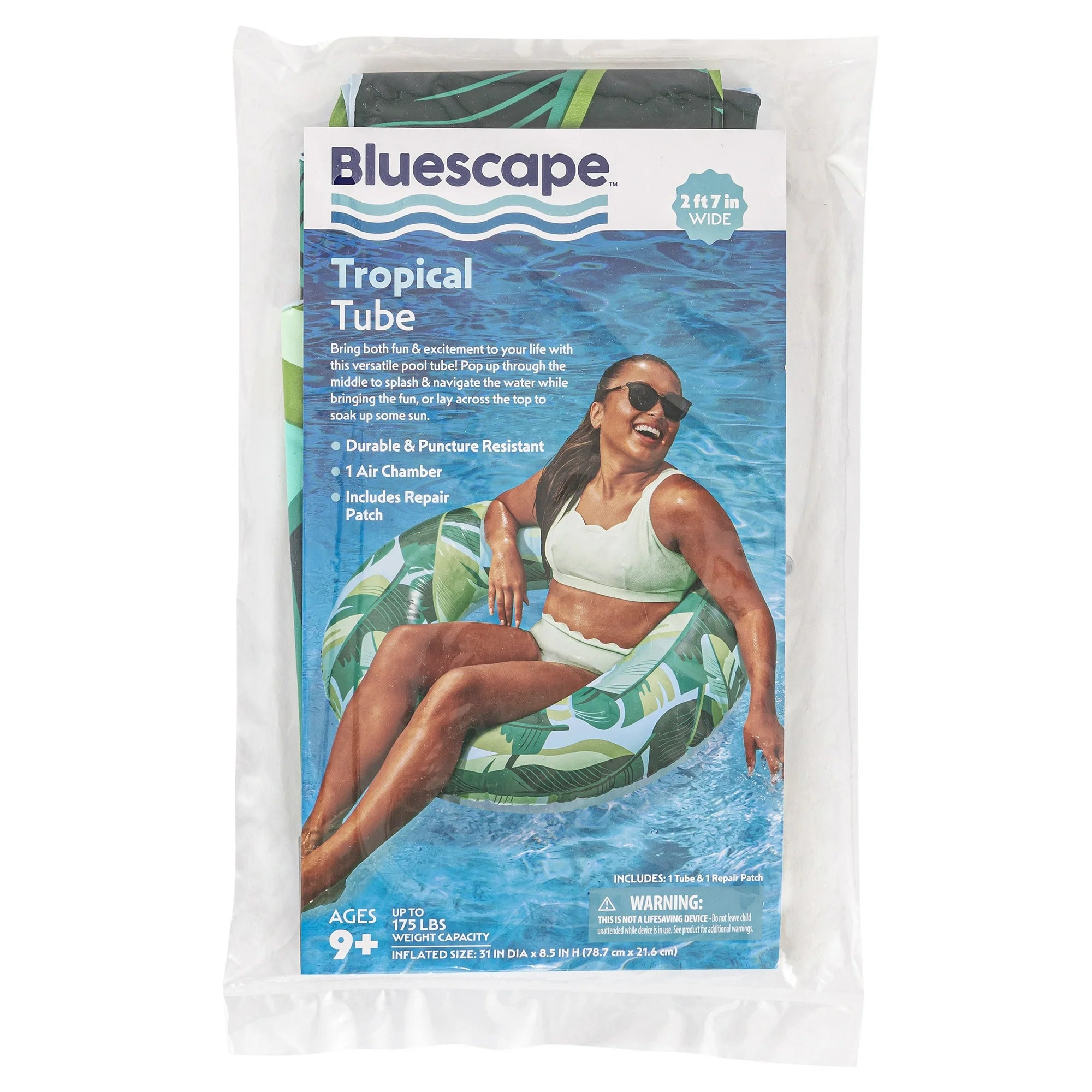 Bluescape Blue Tropical Inflatable Tube