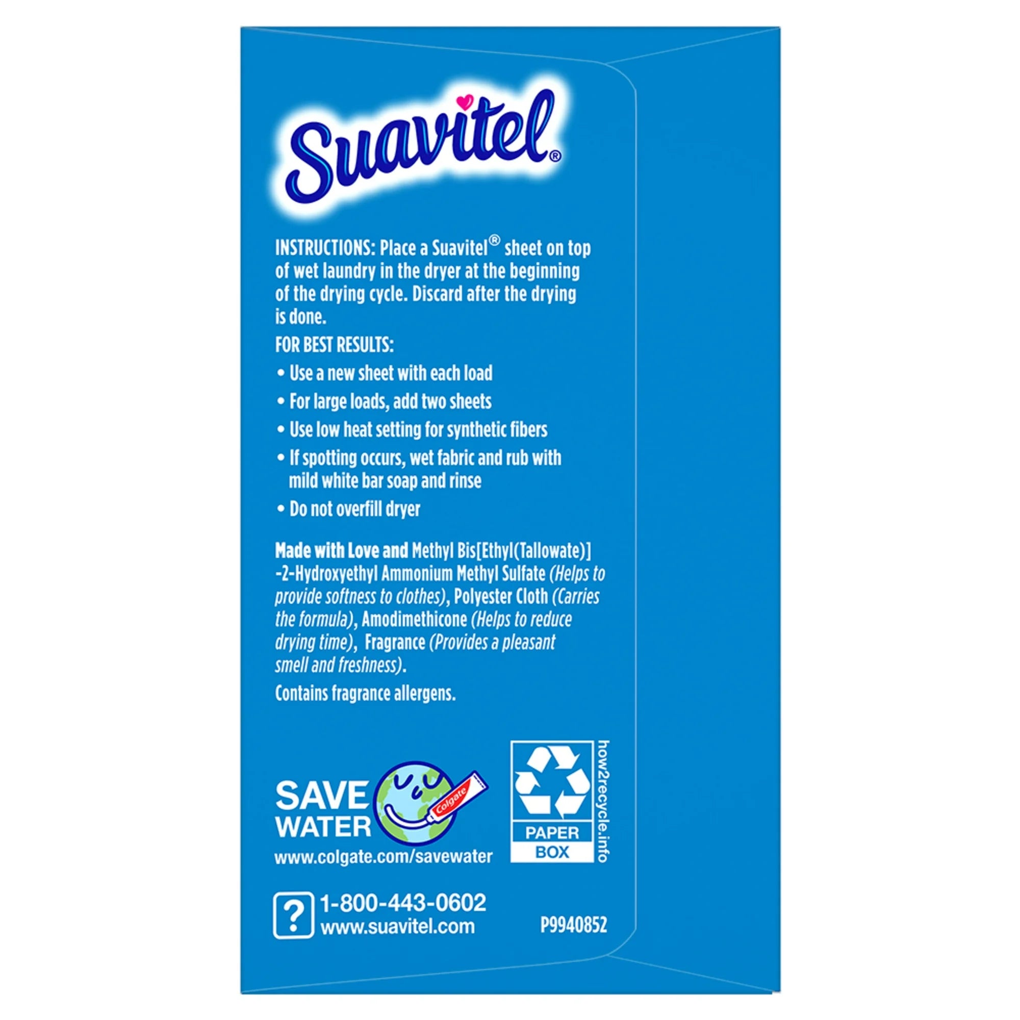 Suavitel Complete Fabric Softener Dryer Sheets