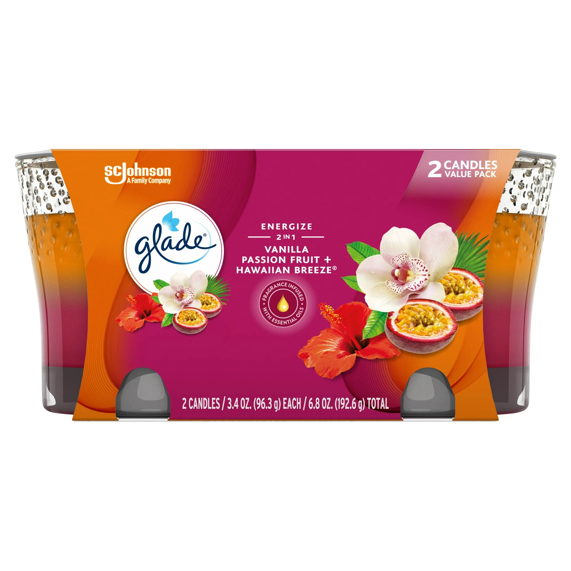 Glade 2 in 1 Candle,Breeze & Vanilla  Fragrance