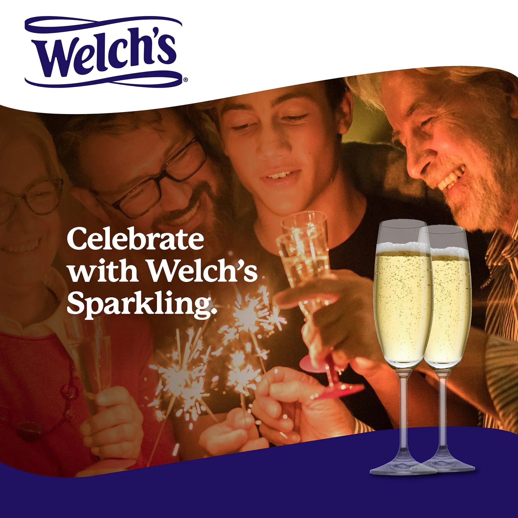 Welch's Non-Alcoholic Sparkling Juice Cocktail, White Grape, 25.4 fl oz Glass Bottle