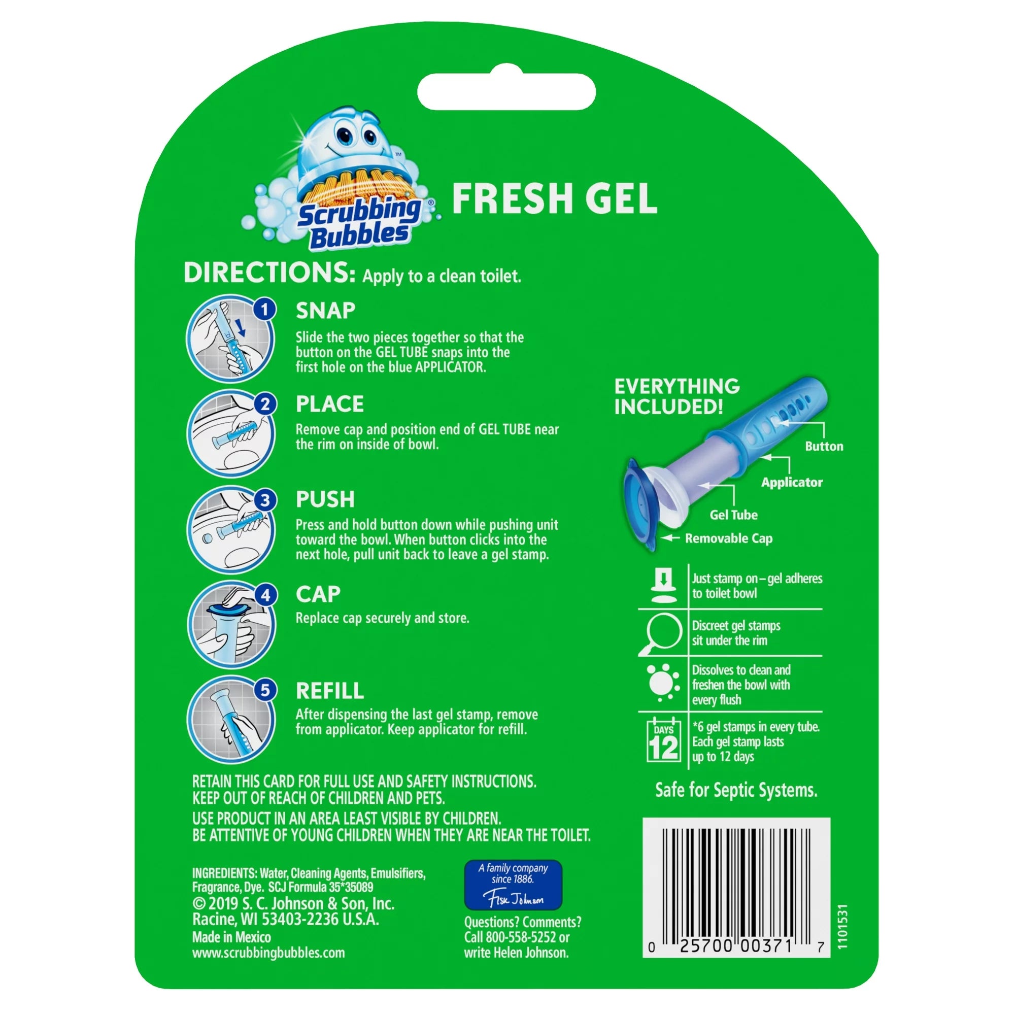 Scrubbing Bubbles Fresh Gel Toilet Cleaning Stamp