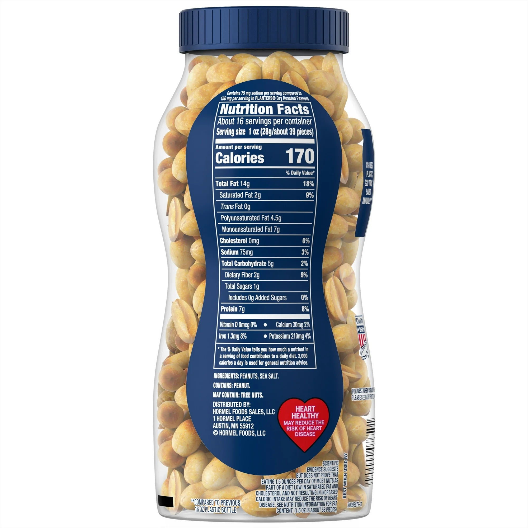 Planters Lightly Salted Dry Roasted Peanuts - 16oz