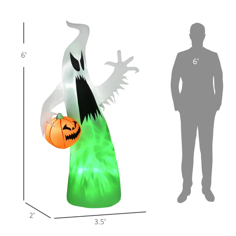 Spooky Ghost with Pumpkin Inflatable