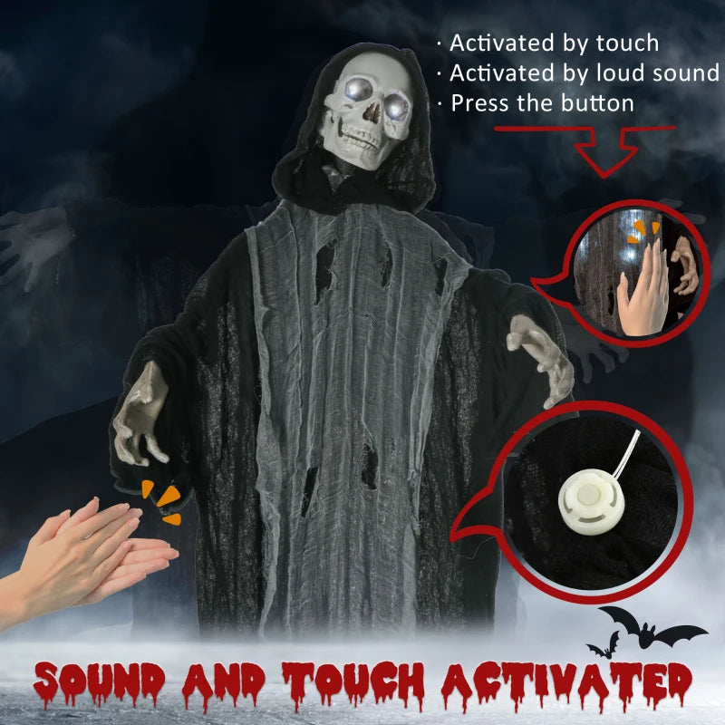 Outsunny 60" Animated Grim Reaper Halloween Decoration