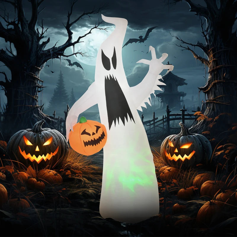 Spooky Ghost with Pumpkin Inflatable