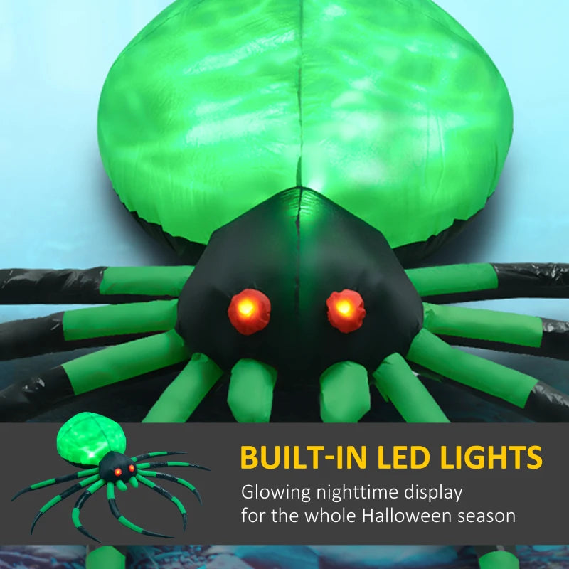 HOMCOM 6' Halloween LED Yard Decor Crawling Spider