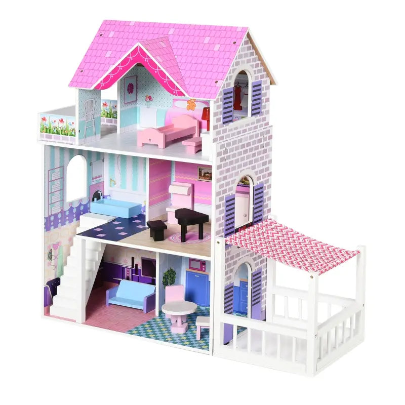 Kids Wooden Dollhouse Playset