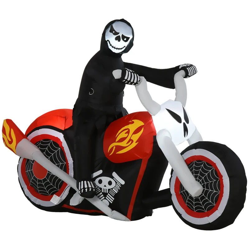 HOMCOM Halloween Inflatable Grim Ghost Biker