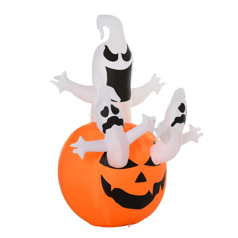 HOMCOM 6' Halloween Pumpkin and Ghost Blow Up